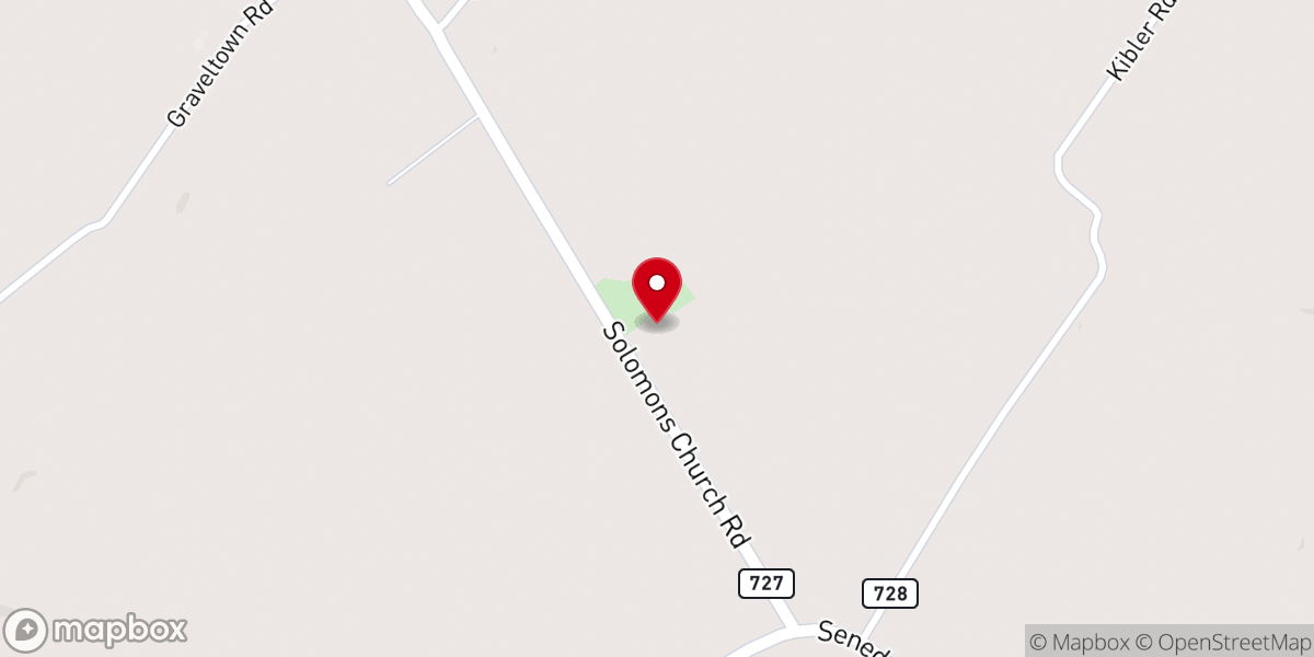 Map showing location of Solomon Lutheran Church