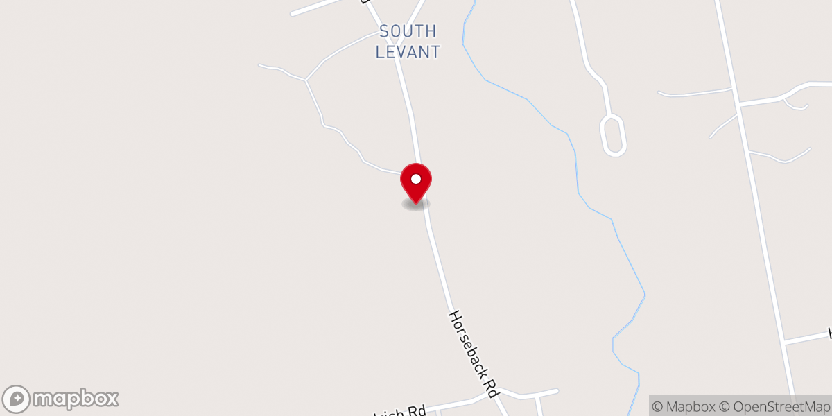Map showing location of South Levant Baptist Church