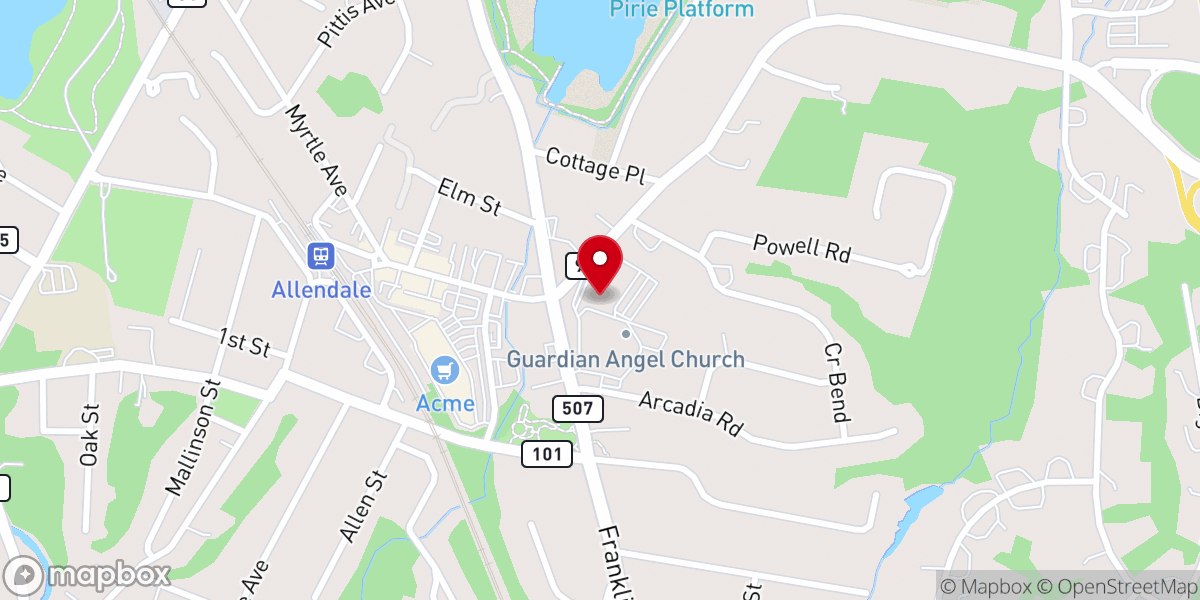 Map showing location of Guardian Angel Roman Catholic Church