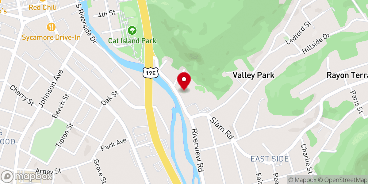 Map showing location of East Side Free Will Baptist