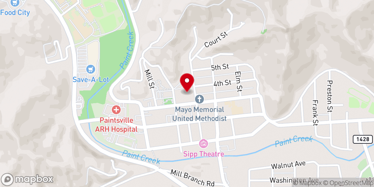 Map showing location of Our Lady of the Mountains School
