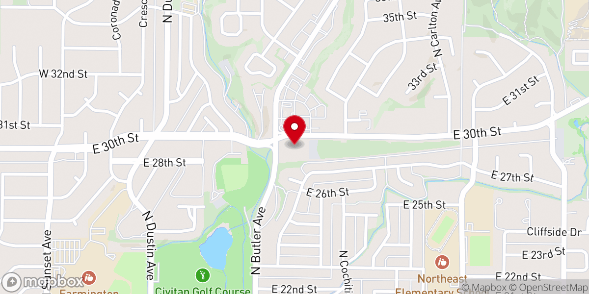 Map showing location of Bethany Christian Church