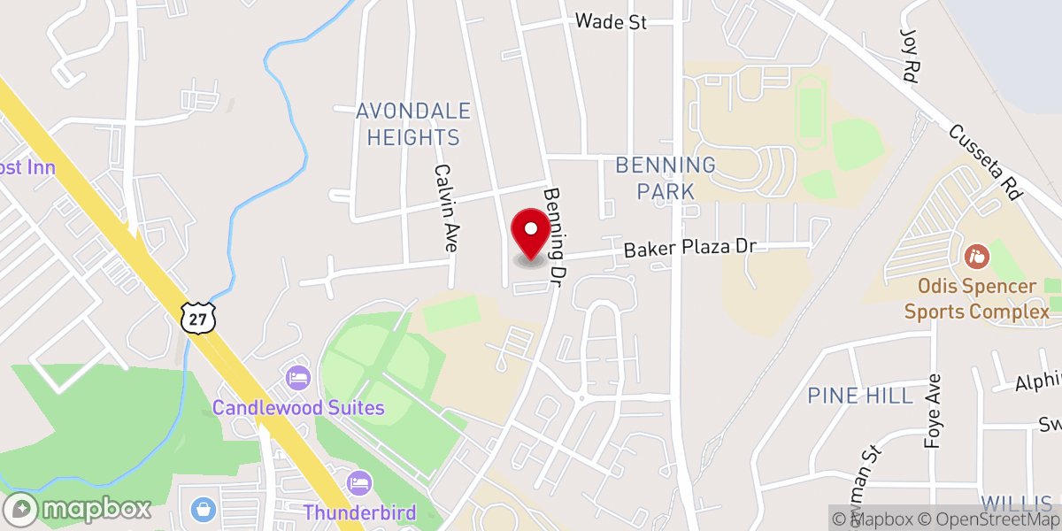 Map showing location of South Columbus United Methodist Church