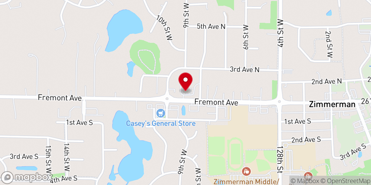 Map showing location of St John Lutheran Church