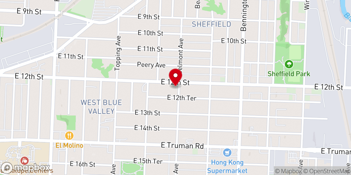 Map showing location of Kansas City Restoration Church