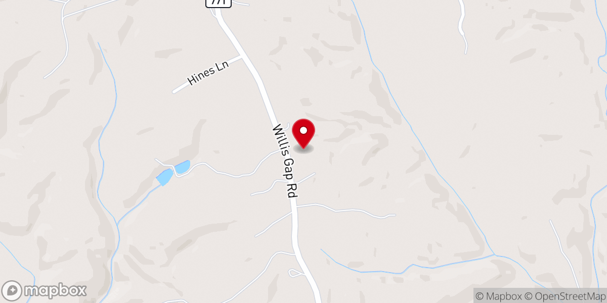Map showing location of Samuels Grove Church