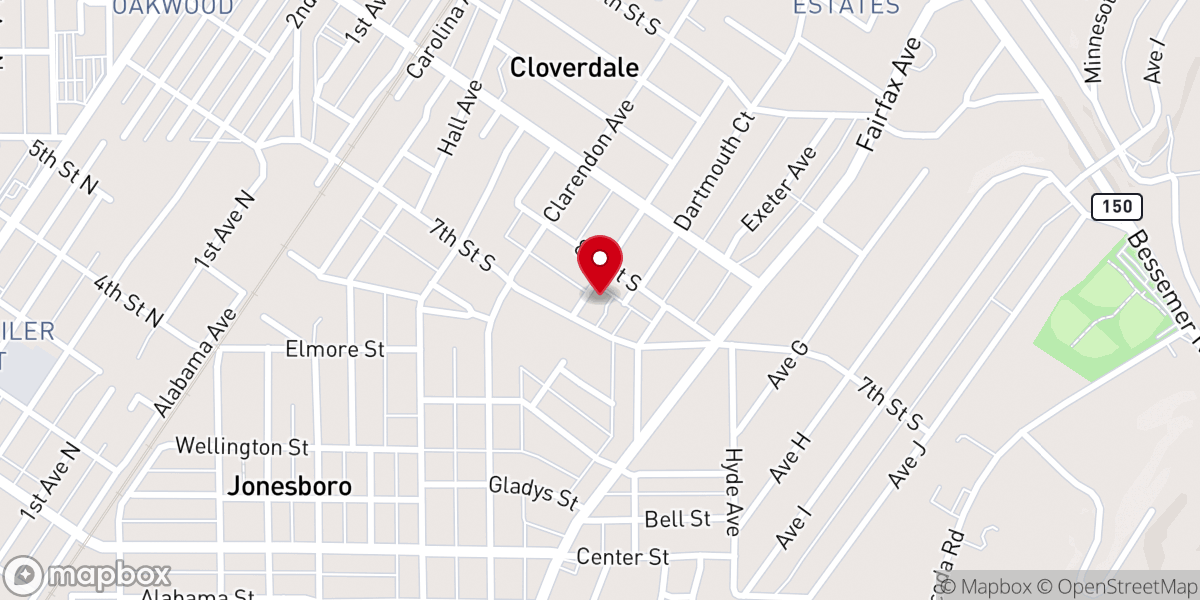 Map showing location of Seventh Street Baptist Church