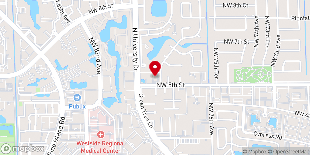 Map showing location of Our Savior Lutheran Church