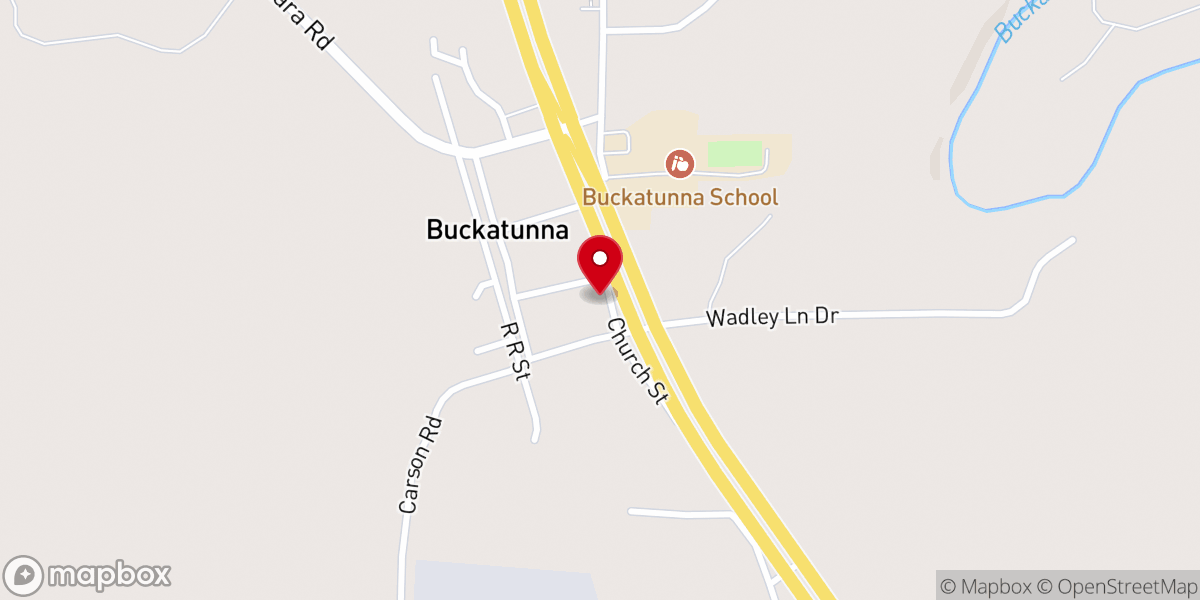 Map showing location of Buckatunna Baptist Church