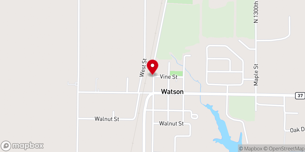 Map showing location of Watson Village Hall