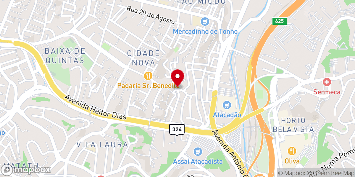 Map showing location of Igreja Batista Missionaria do Brasil