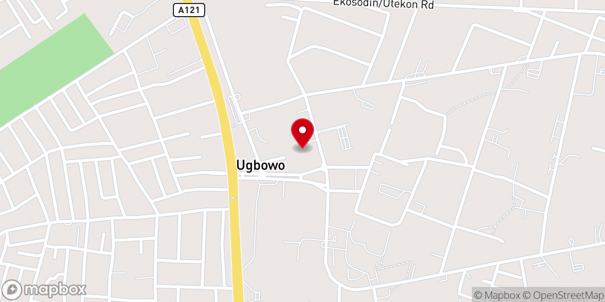 Map showing location of All Saints' Chapel, University of Benin
