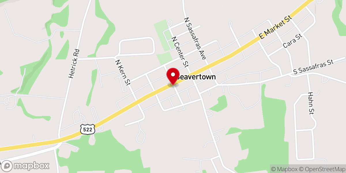 Map showing location of united Methodist Church