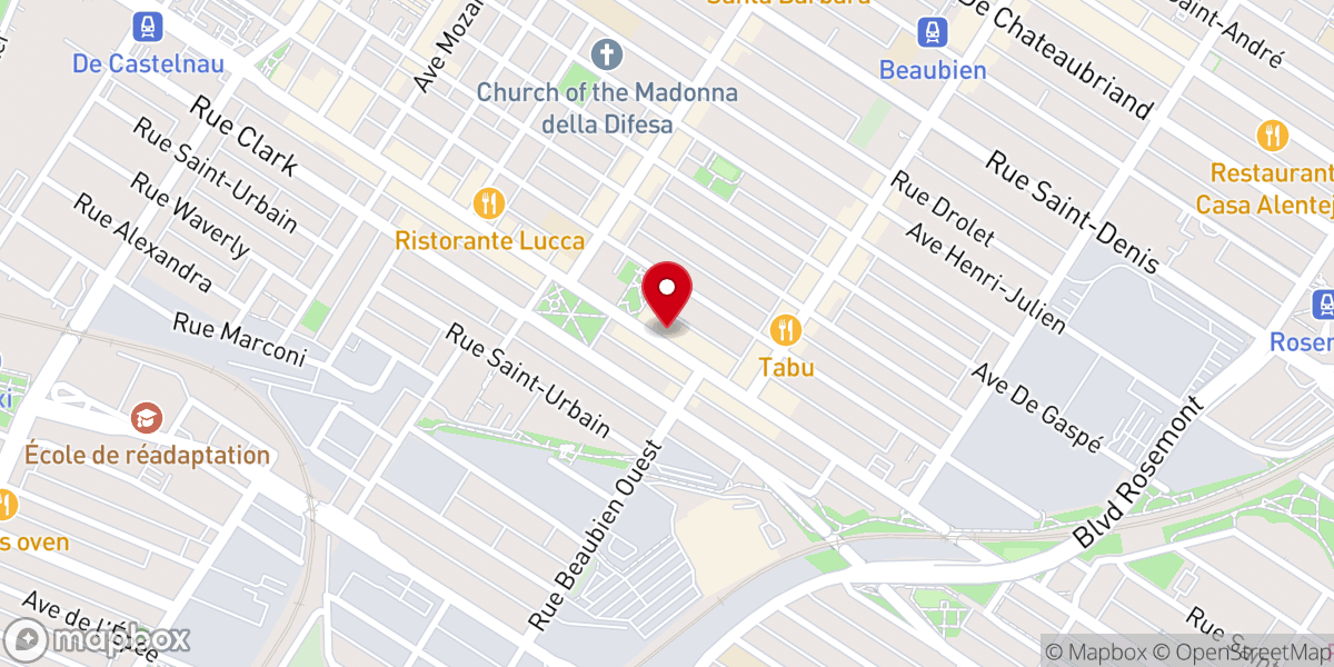 Map showing location of Church of the Apostles of Jesus Christ, Montreal