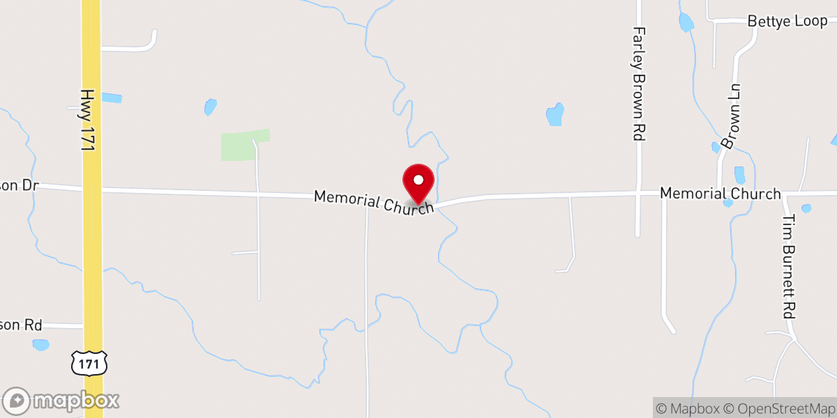 Map showing location of Memorial Baptist Parsonage