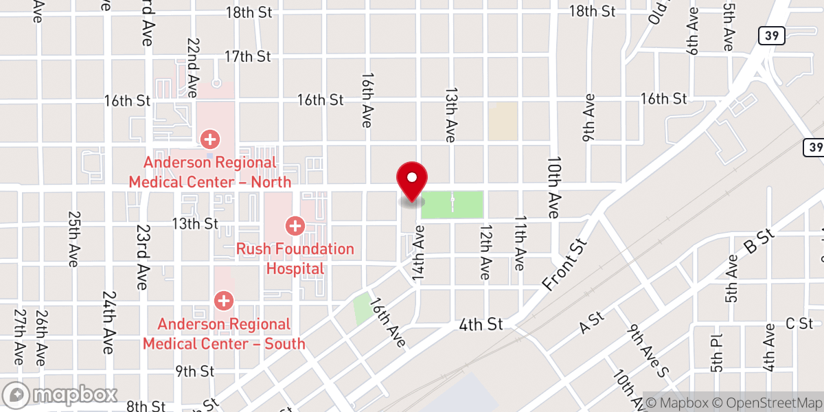 Map showing location of Fifteenth Avenue Baptist Church