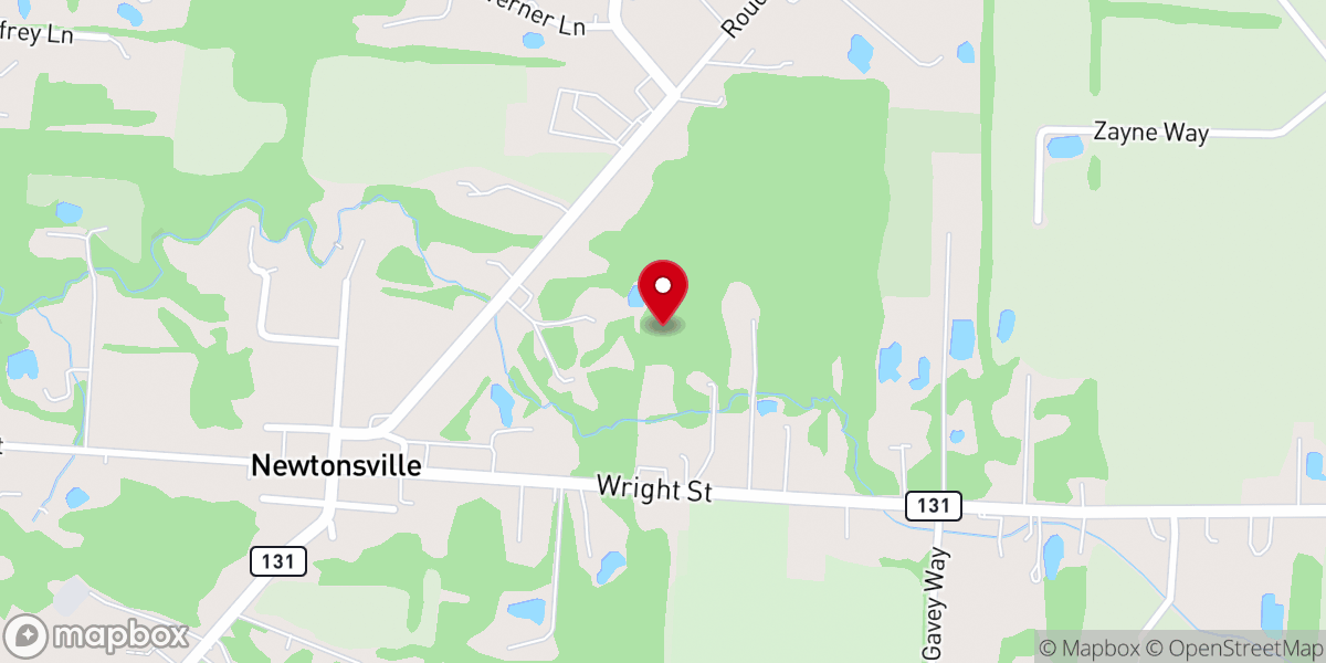 Map showing location of Newtonsville Baptist Church