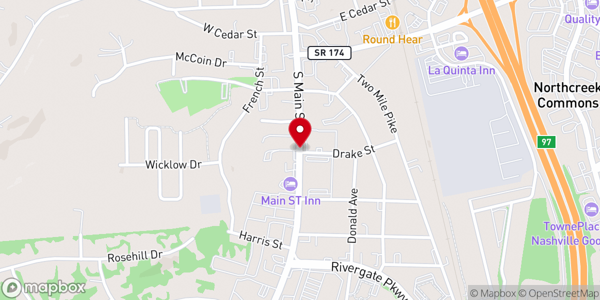 Map showing location of Stone Chapel Church