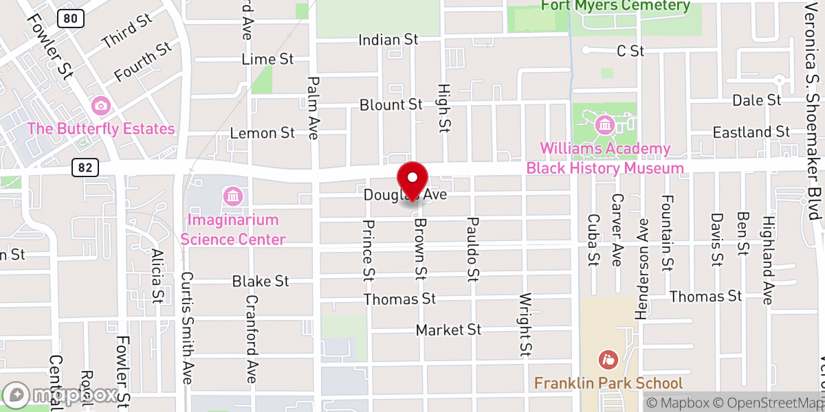 Map showing location of St John First Missionary Baptist