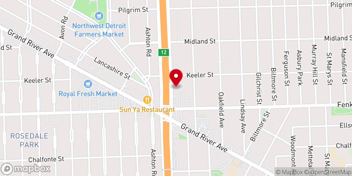 Map showing location of New Saint Paul Tabernacle Church of God in Christ