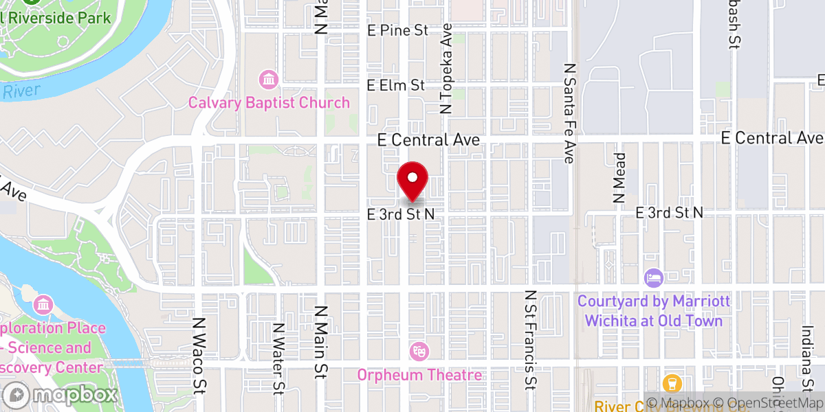 Map showing location of Catholic Diocese of Wichita: St. Rose Phillipine Duchesne Center