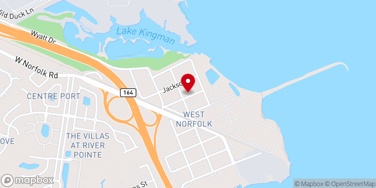 Map showing location of West Norfolk Baptist Church