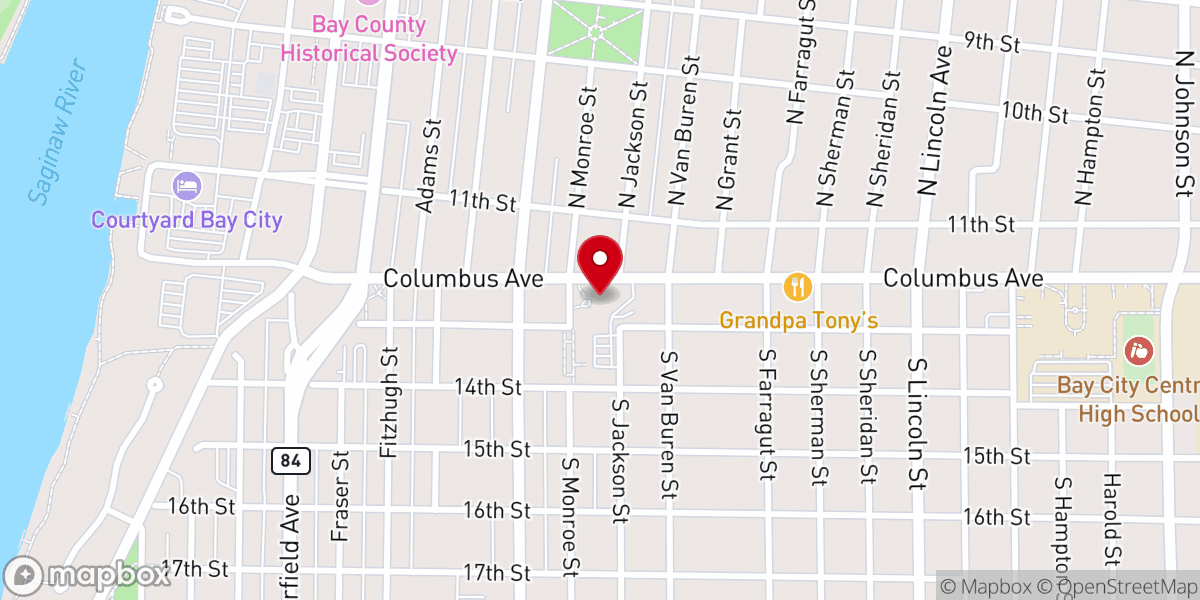 Map showing location of St. James Church (All Saints Parish)