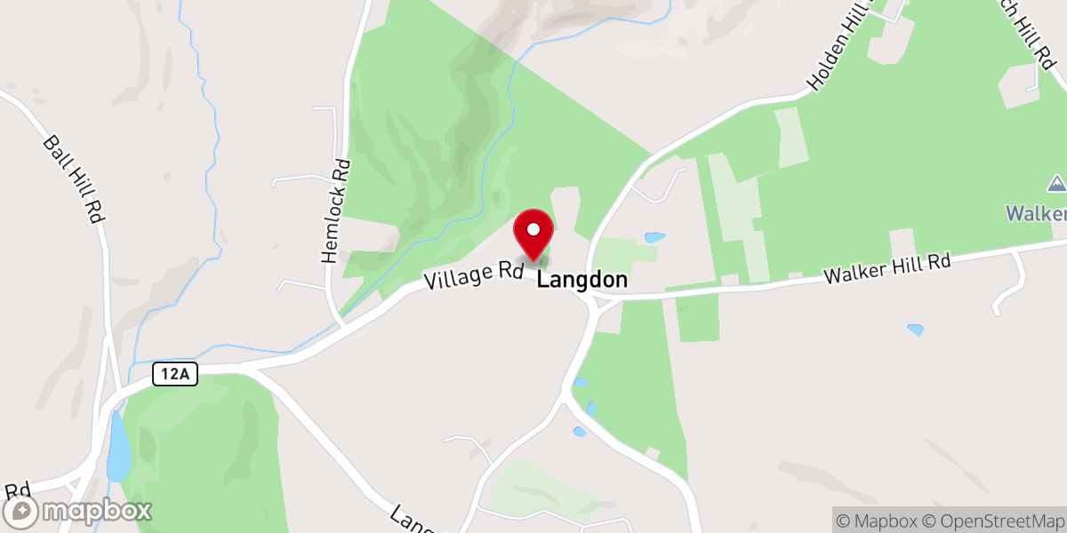 Map showing location of Langdon Congregational Church
