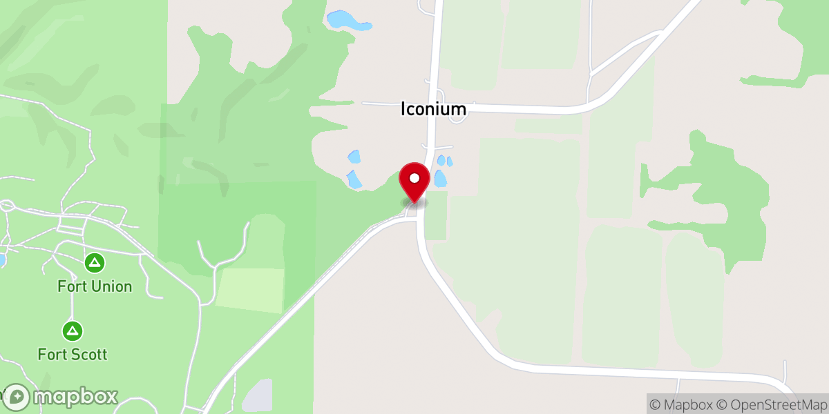 Map showing location of Iconium Church