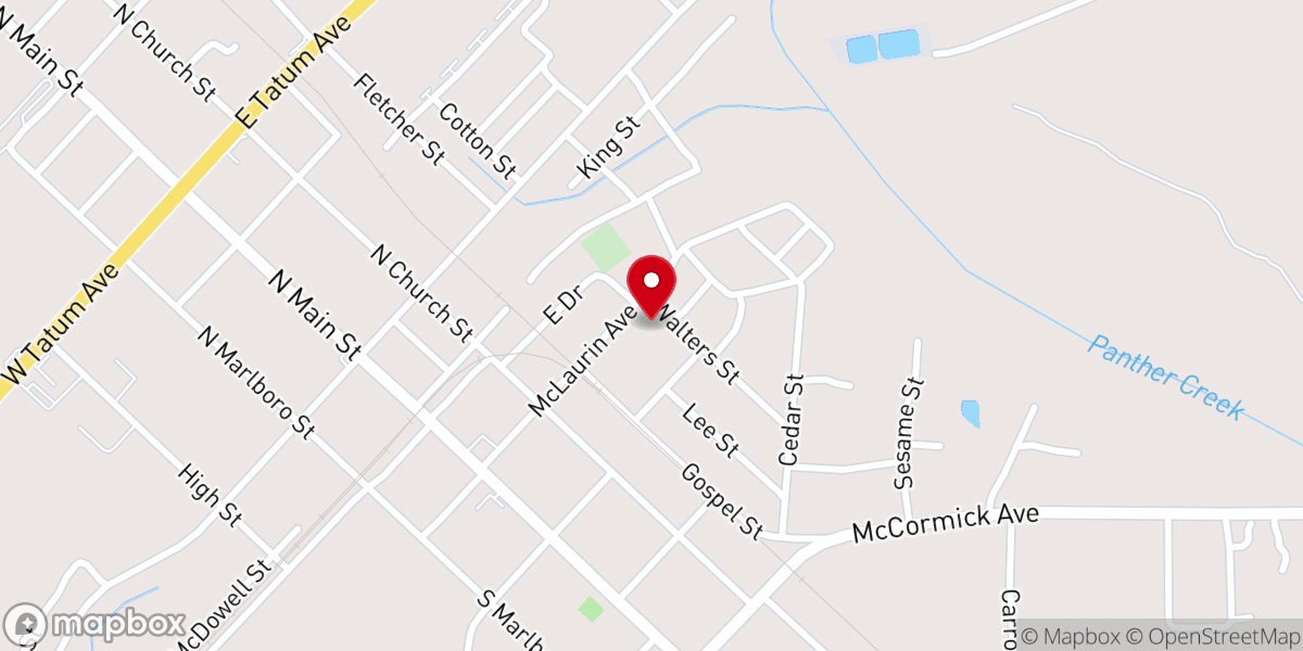 Map showing location of McColl Church of God