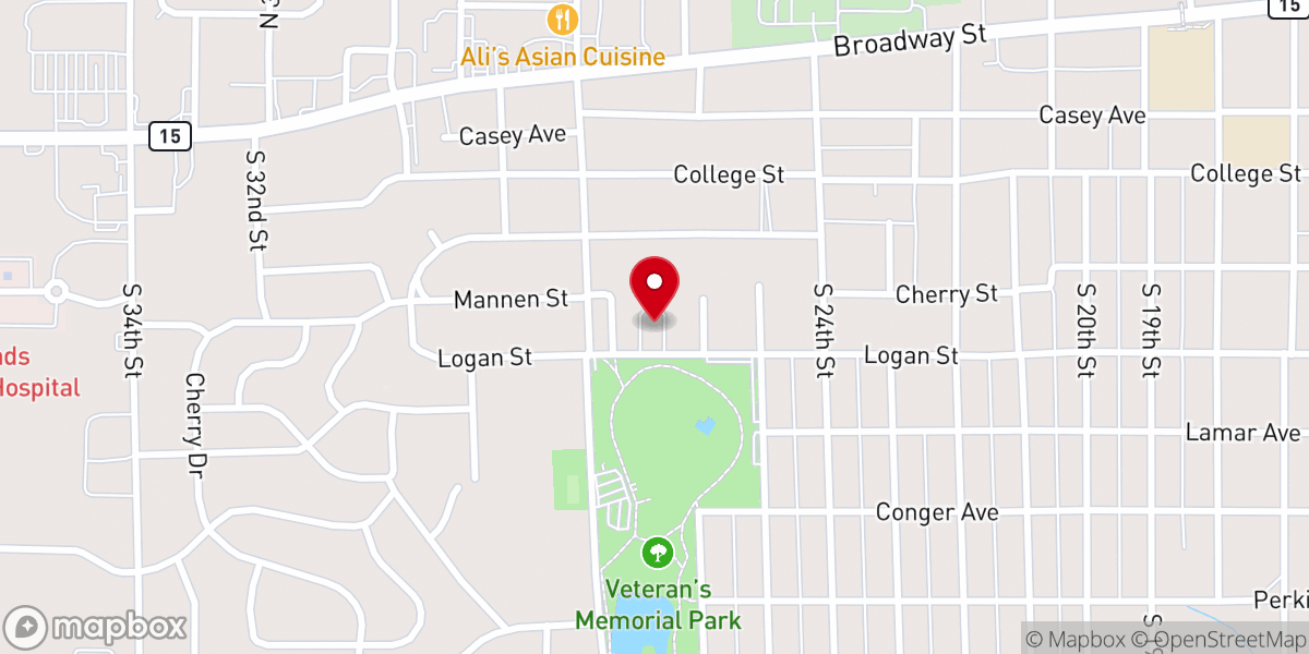Map showing location of Free Will Baptist Church
