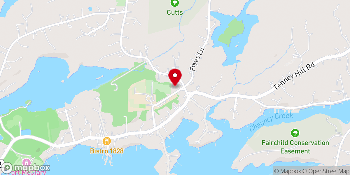 Map showing location of Bethany Church - Kittery Point