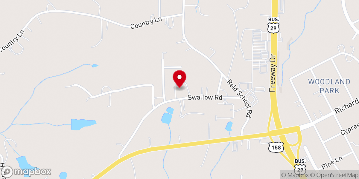 Map showing location of Calvary Church - Reidsville Campus