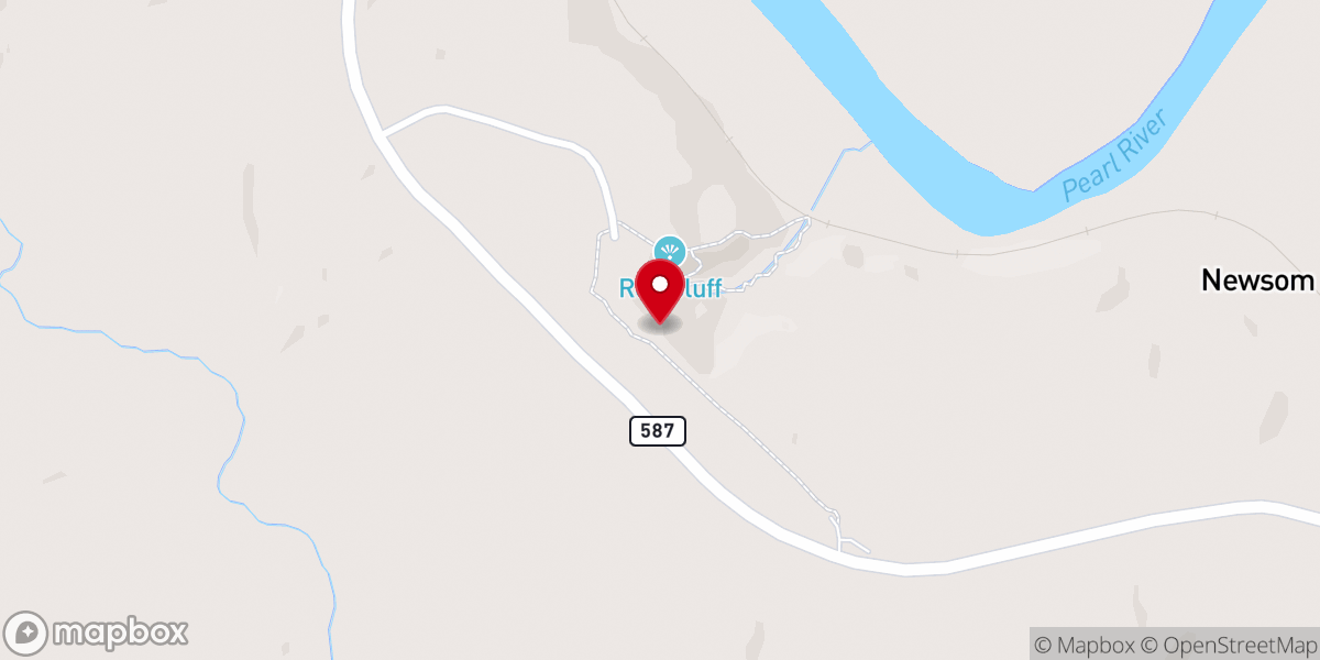 Map showing location of Red Bluff