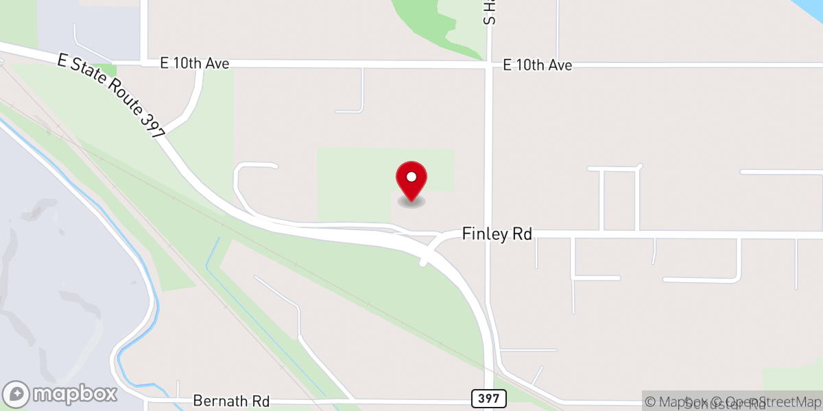 Map showing location of Finley Community Church