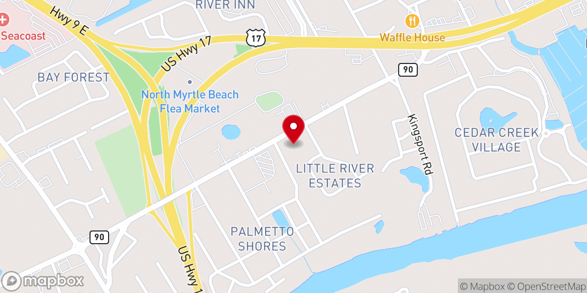 Map showing location of Open Door Church