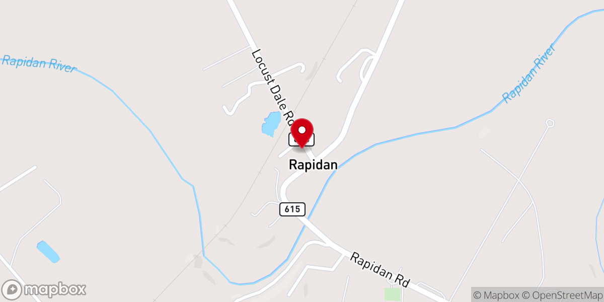 Map showing location of Lower Rapidan Baptist Church