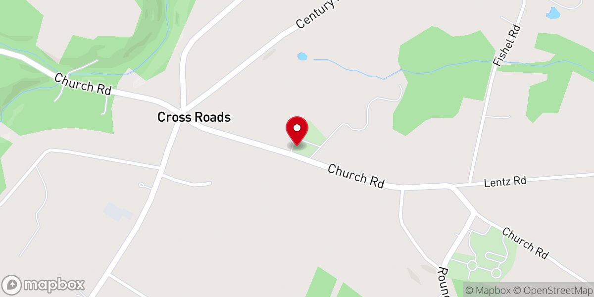 Map showing location of Cross Roads United Methodist Church