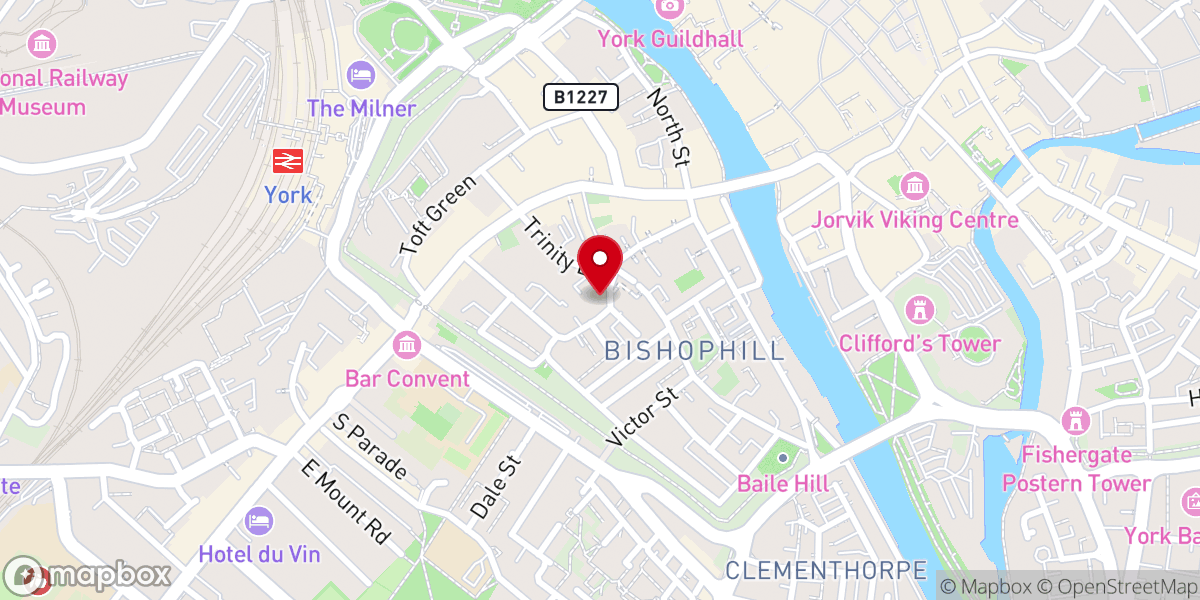 Map showing location of The Church of St Mary, Bishophill Junior, York.