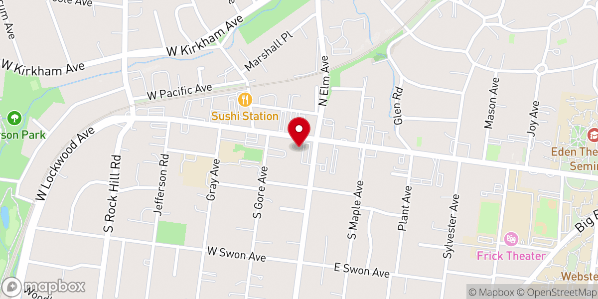 Map showing location of First Congregational Church of Webster Groves UCC