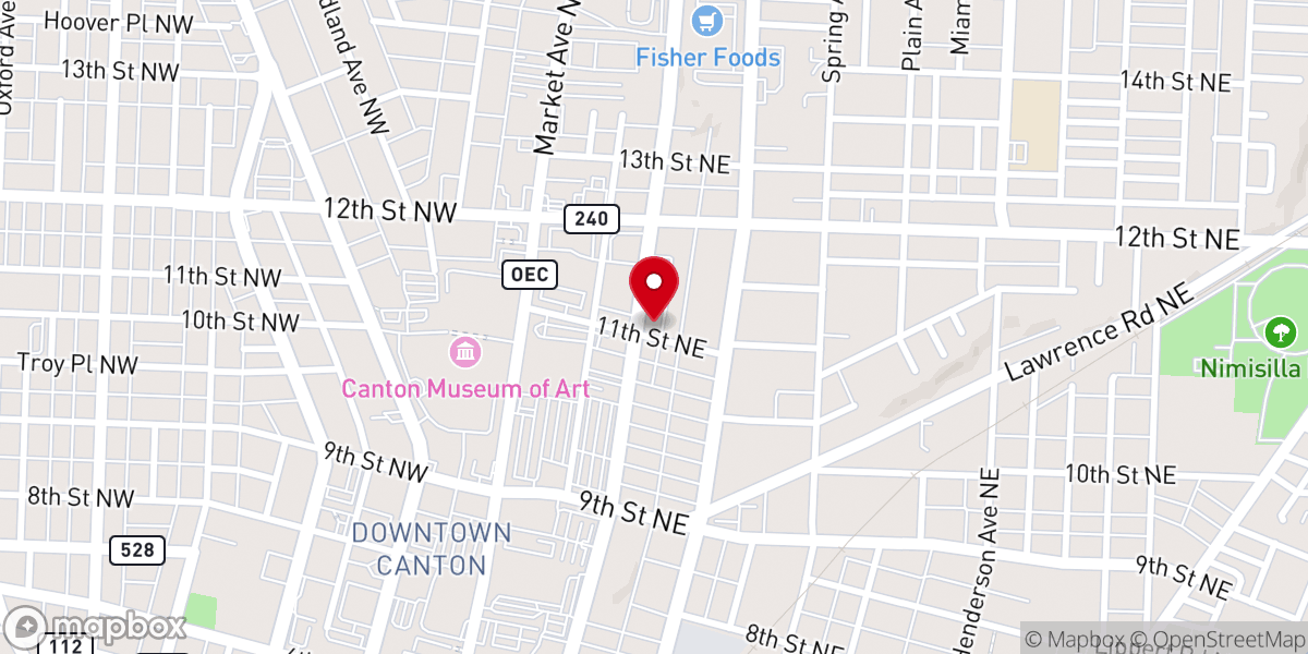 Map showing location of Walnut Street Church of Christ