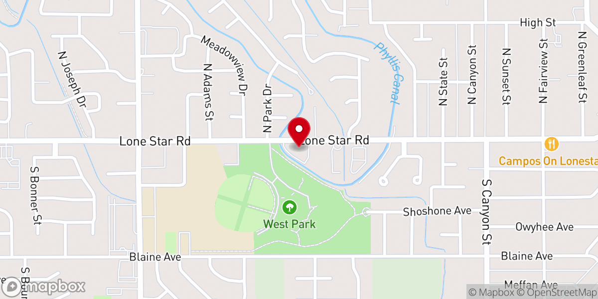 Map showing location of Assemblies of God - Southern Idaho District Office