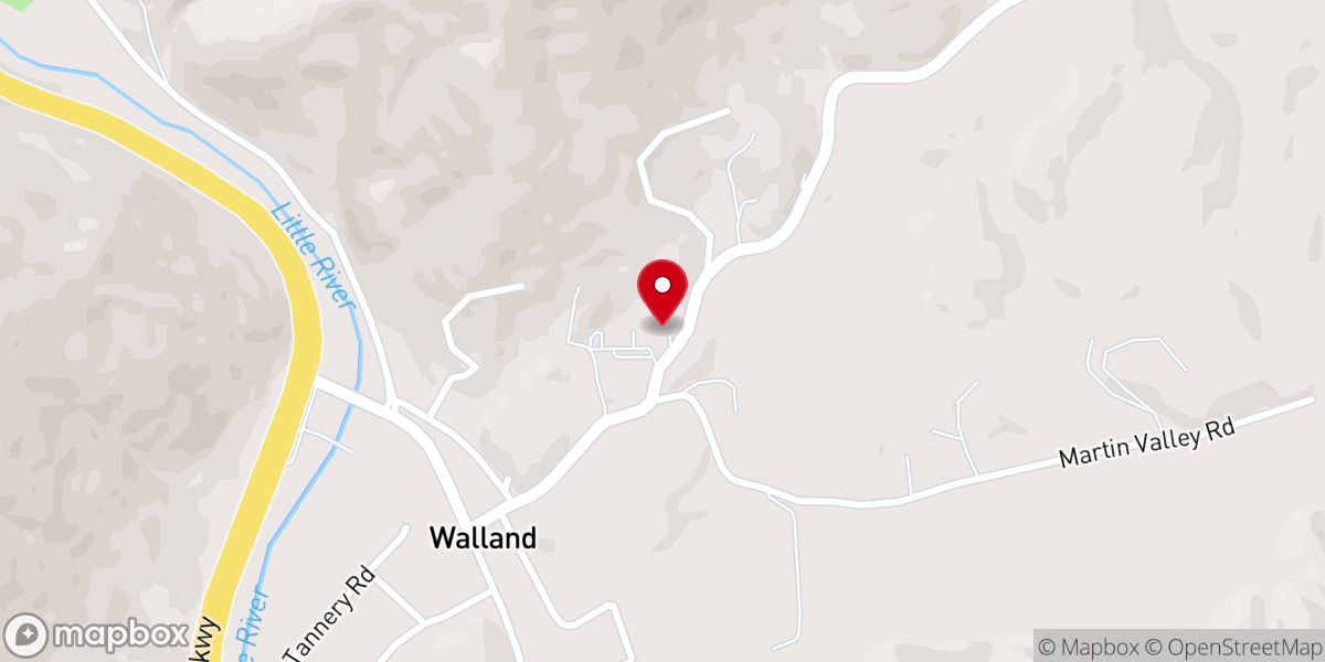 Map showing location of Walland United Methodist Church