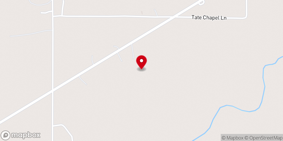 Map showing location of Tate Chapel Free Will Baptist Church