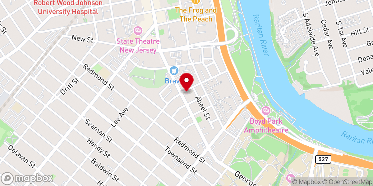 Map showing location of Tabernacle Baptist Church Of New Brunswick