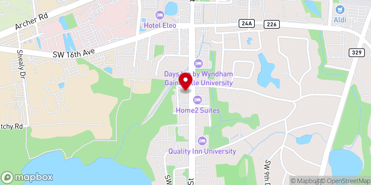 Map showing location of Victory Chapel Gainesville