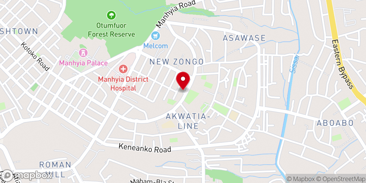 Map showing location of Ebenezer Presby Church - Asawasi