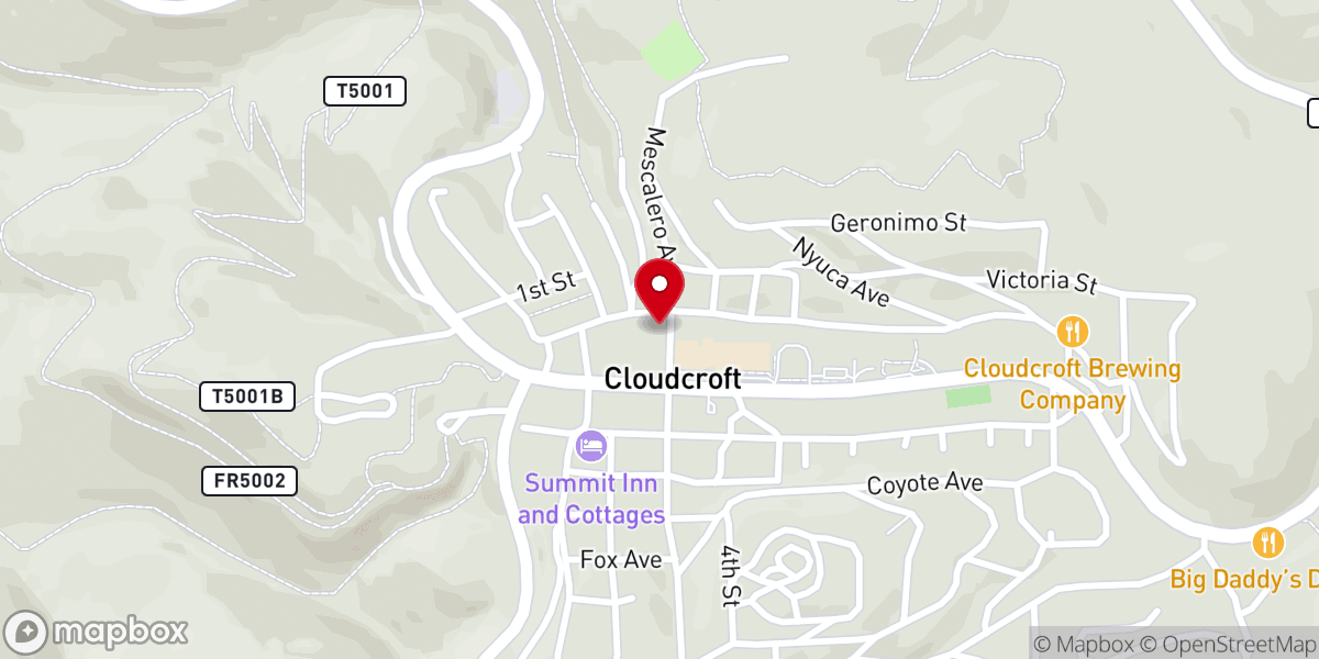 Map showing location of Cloudcroft Church Of Christ
