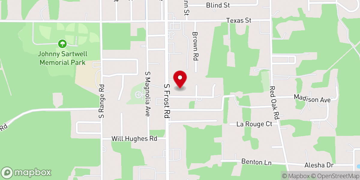 Map showing location of First United Pentecostal Church