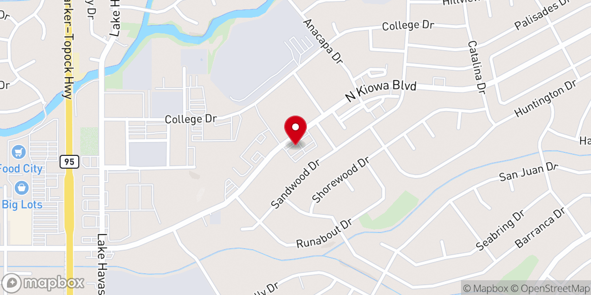 Map showing location of Southwest Baptist Church